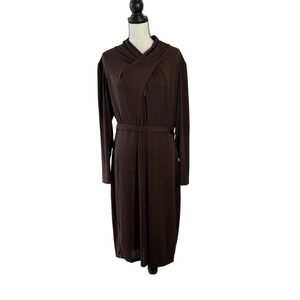 Lauren Ralph Lauren Black Label Size 20W Belted Stretch Jersey Dress - New
